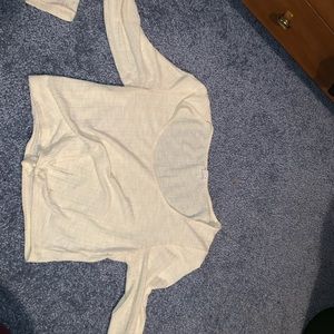 Soft yellow long sleeved crop top